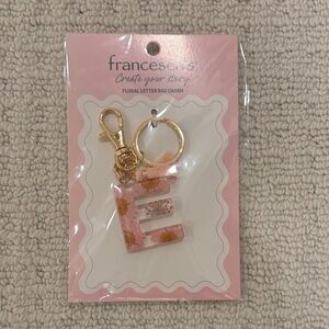 Francesca's Collections Gold and Pink Floral Key Charm